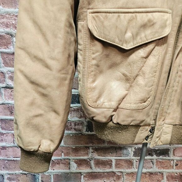 Men's INTERNATIONAL OUTERWEAR Genuine Leather Jacket Medium VINTAGE - Picture 4 of 6